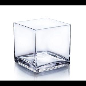 WGV Cube Glass Vase, Candle Holder, 6”x6”x6”